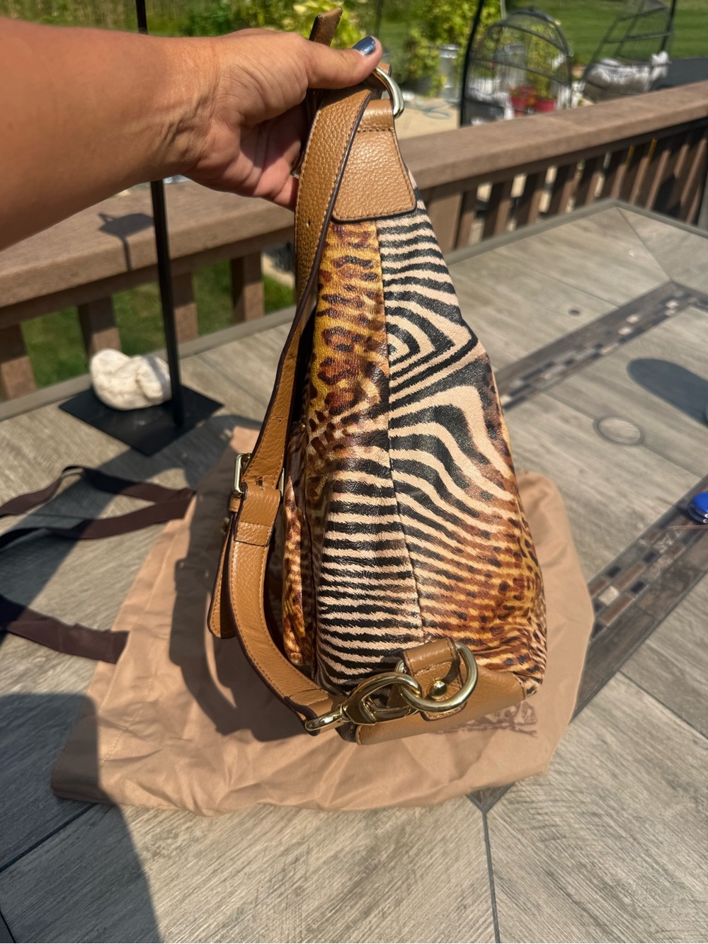 EUC Vintage Original by Sharif 1827 exotic genuine leather Hobo Shoulder Bag - Picture 6 of 13